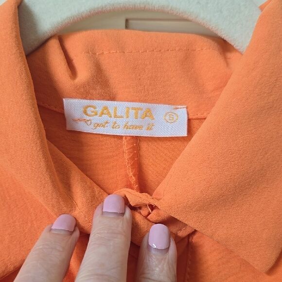 Sleeveless Orange Button-Up Dress - Picture 2 of 5